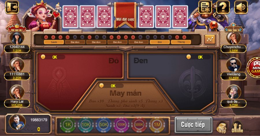 Đại Chiến Đỏ Đen là một tựa game casino online ăn khách tại TDTC