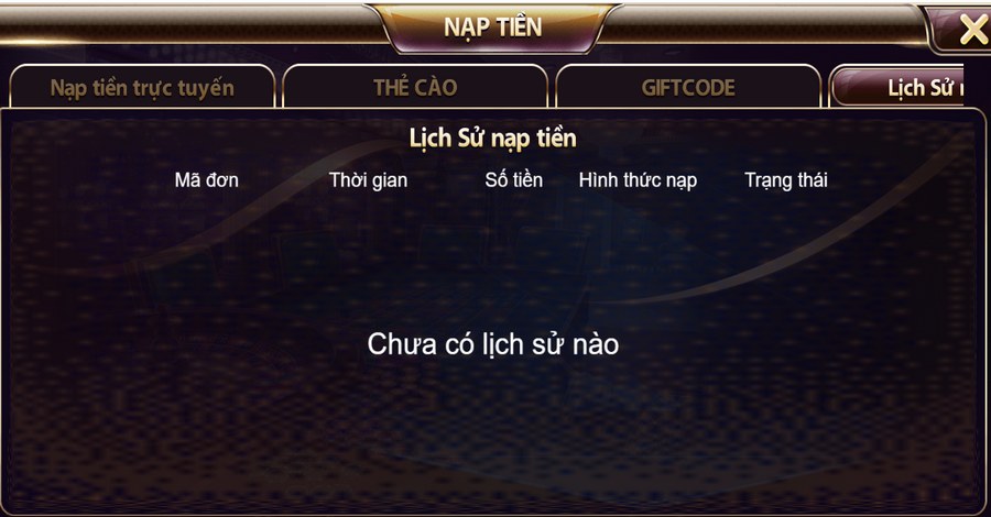 Cổng game TDTC bảo mật lịch sử nạp tiền của thành viên